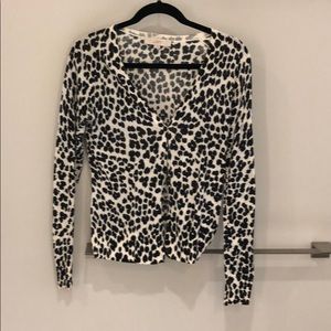 Leopard button down sweater